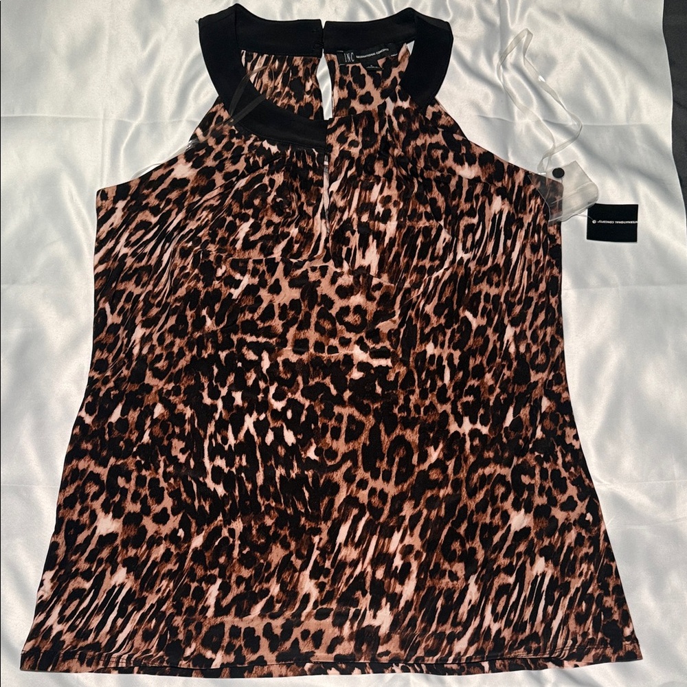 INC International Concepts Animal Print Sleeveless Blouse